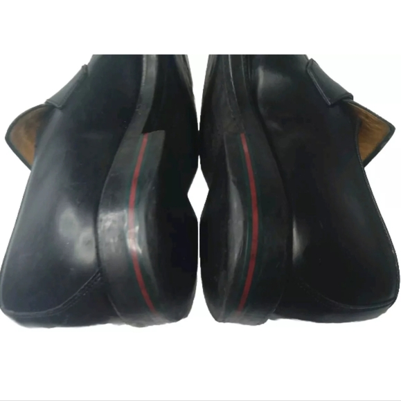 Gucci Men's Shoes Size 8.5 D Penny Loafers Black Leather Vintage - Picture 13 of 16